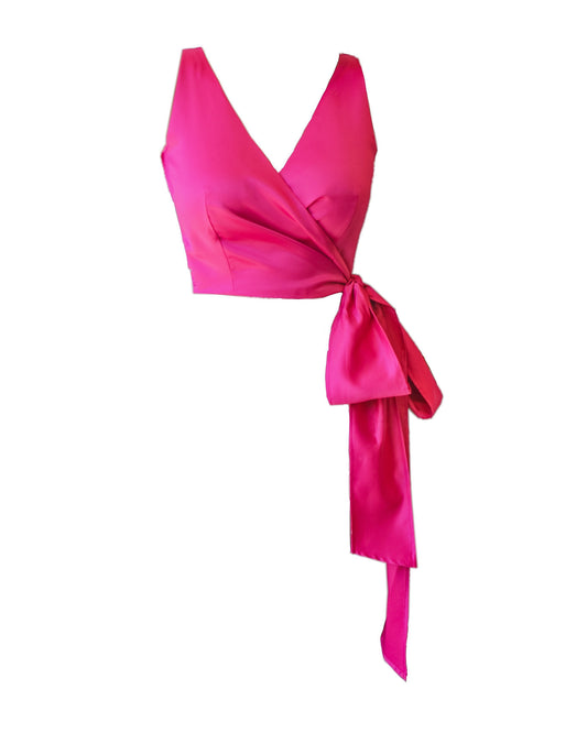 Sleeveless Wrap Crop Top