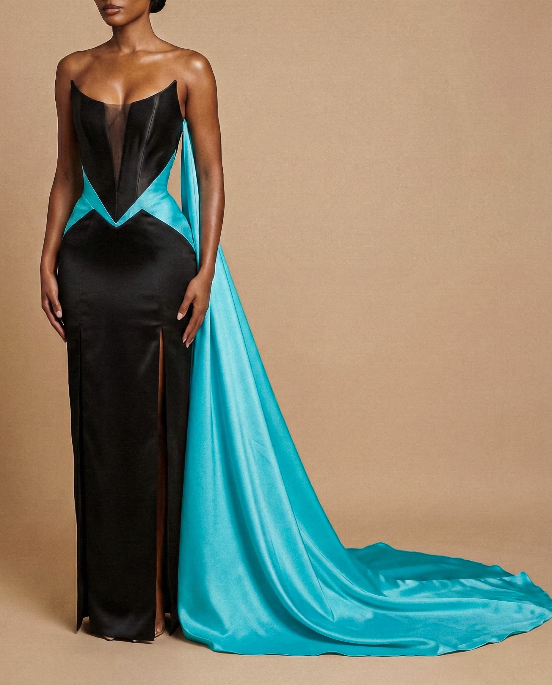 The A dress Black and turquoise blue / Xs The A dress Black and turquoise blue / Xs