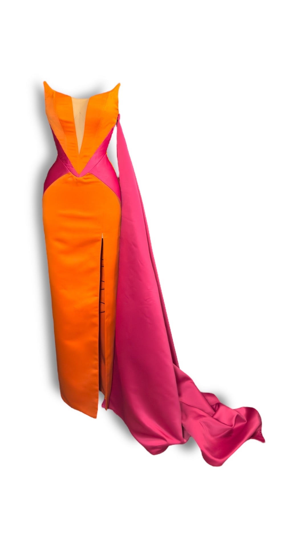 The A dress Orange and hot pink / XL The A dress Orange and hot pink / XL